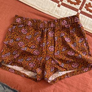 Madewell Floral Printed Rust Pull-on Shorts
